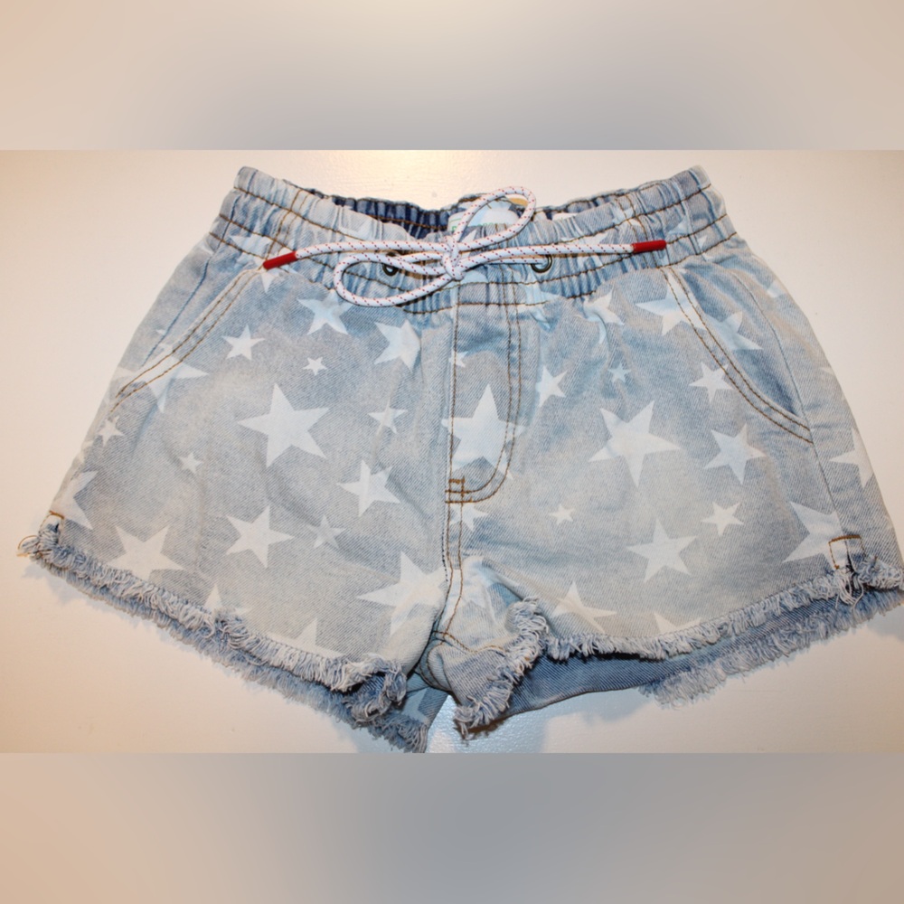 Star Print Denim Shorts